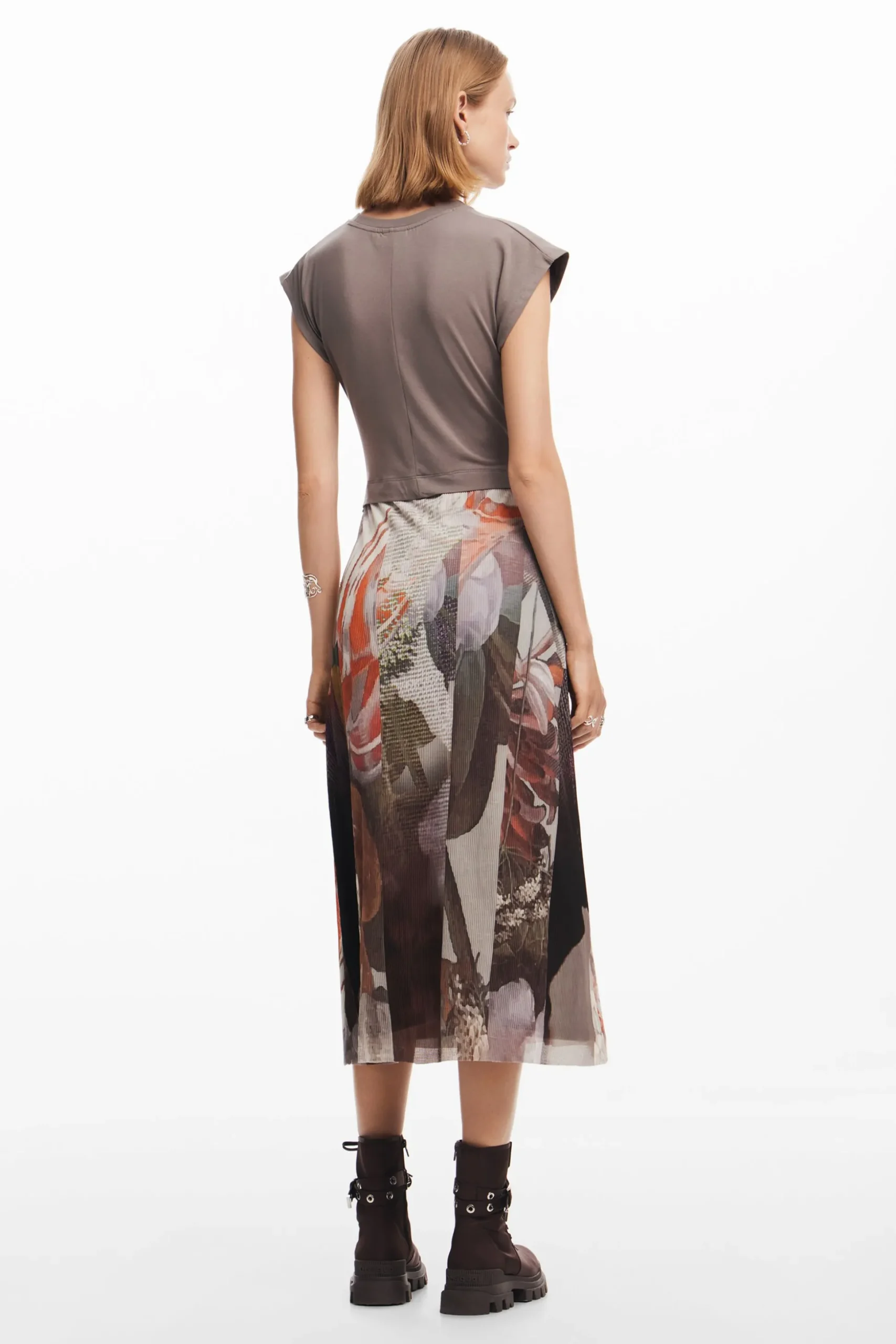 Hybrid floral midi dress