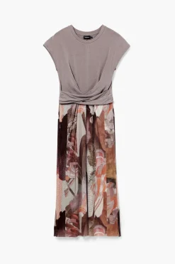 Hybrid floral midi dress