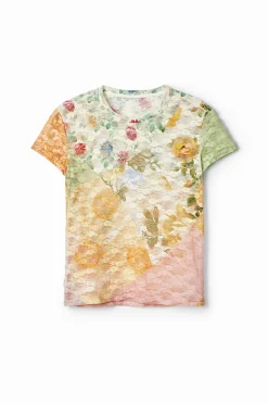 Lace T-shirt with floral pattern