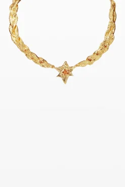 Large choker with textures and gold star Zalio