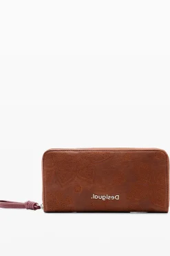 Large floral embroidery wallet