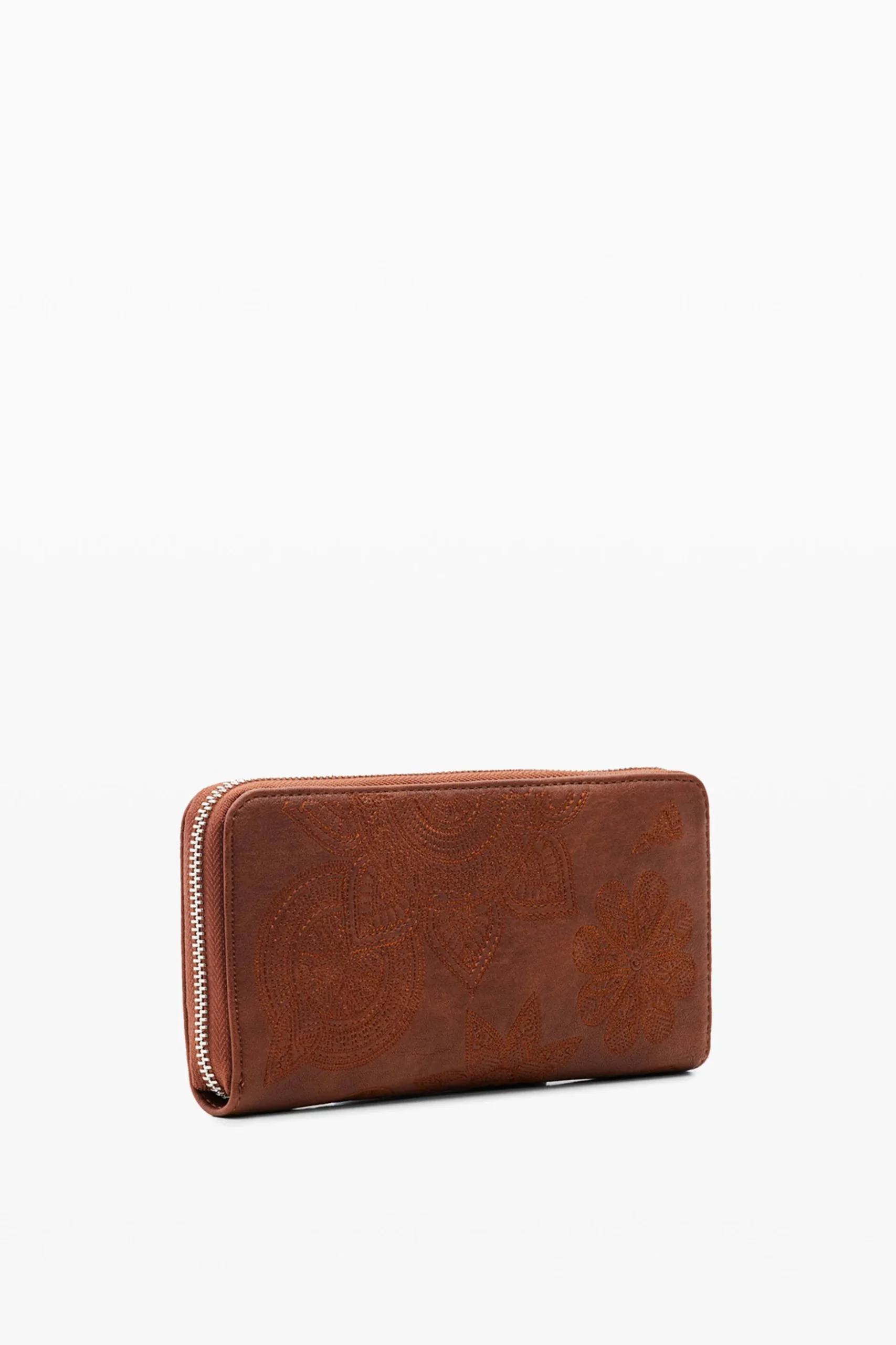 Large floral embroidery wallet