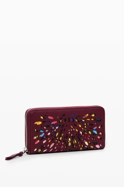 Laser-cut stained glass wallet with zipper