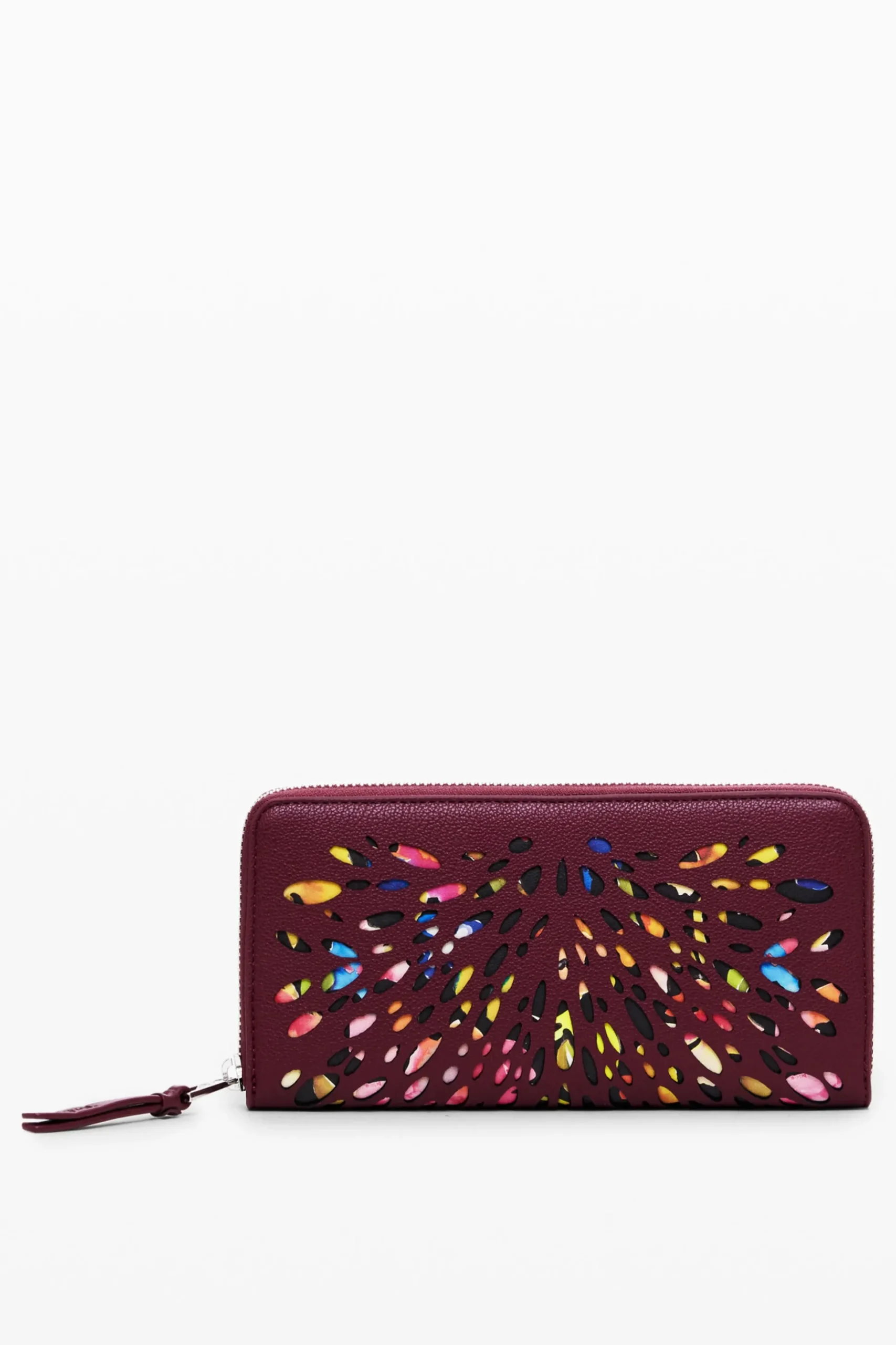 Laser-cut stained glass wallet with zipper