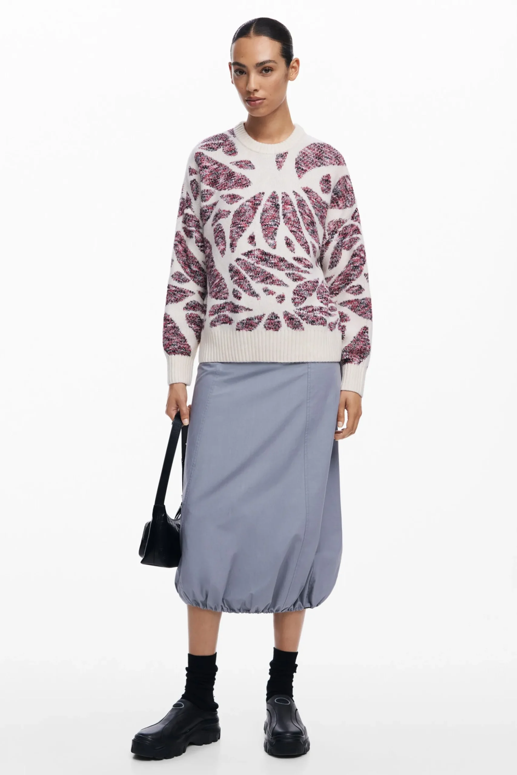 Leaf print sweater
