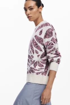 Leaf print sweater