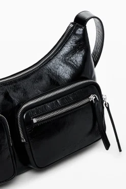 Leather bag with pockets