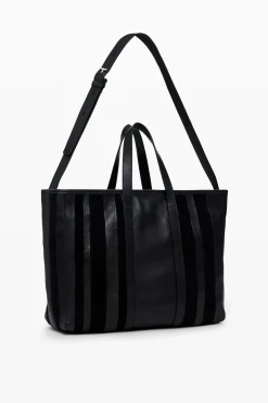 Leather shopper bag