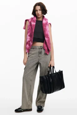 Leather shopper bag