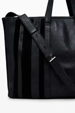 Leather shopper bag