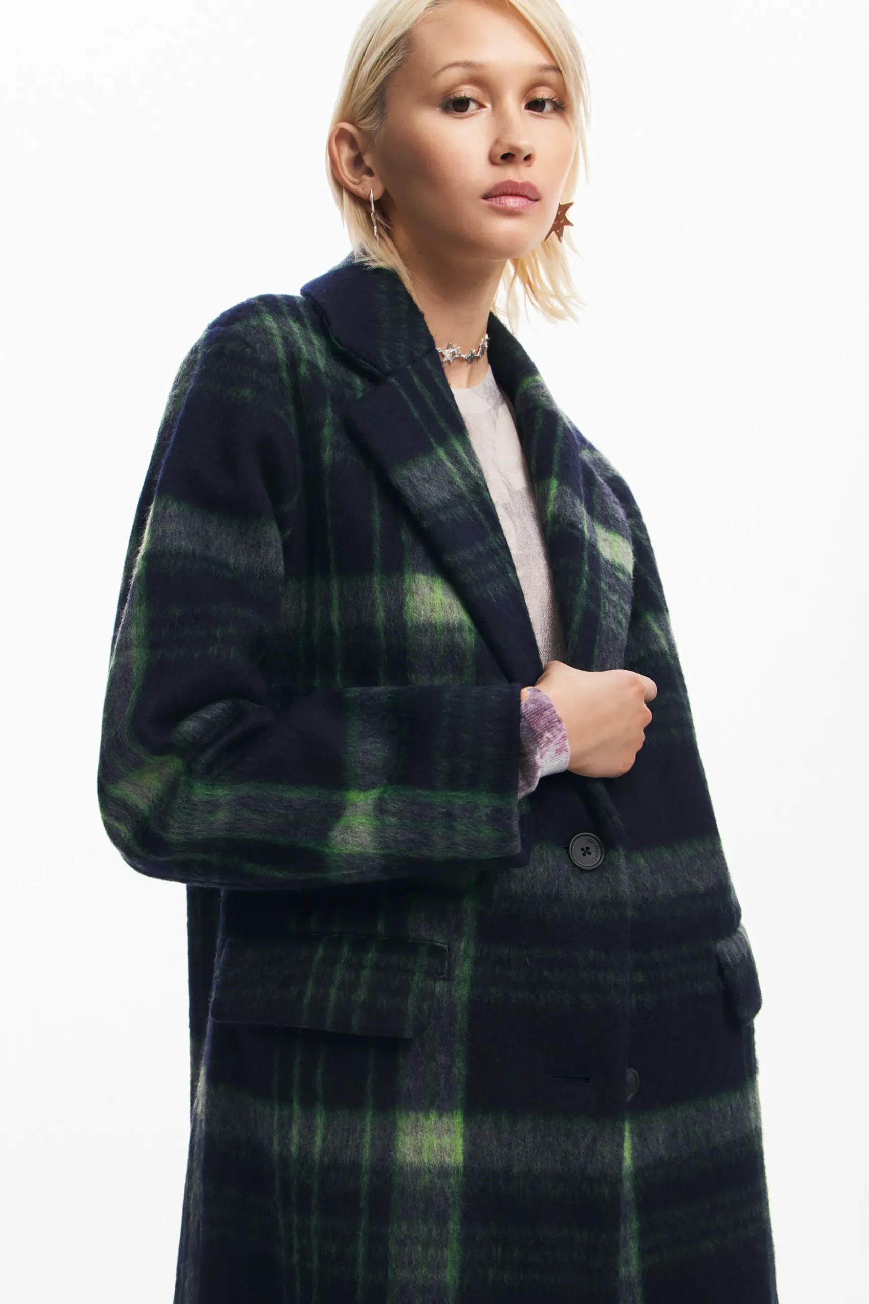 Long checkered coat