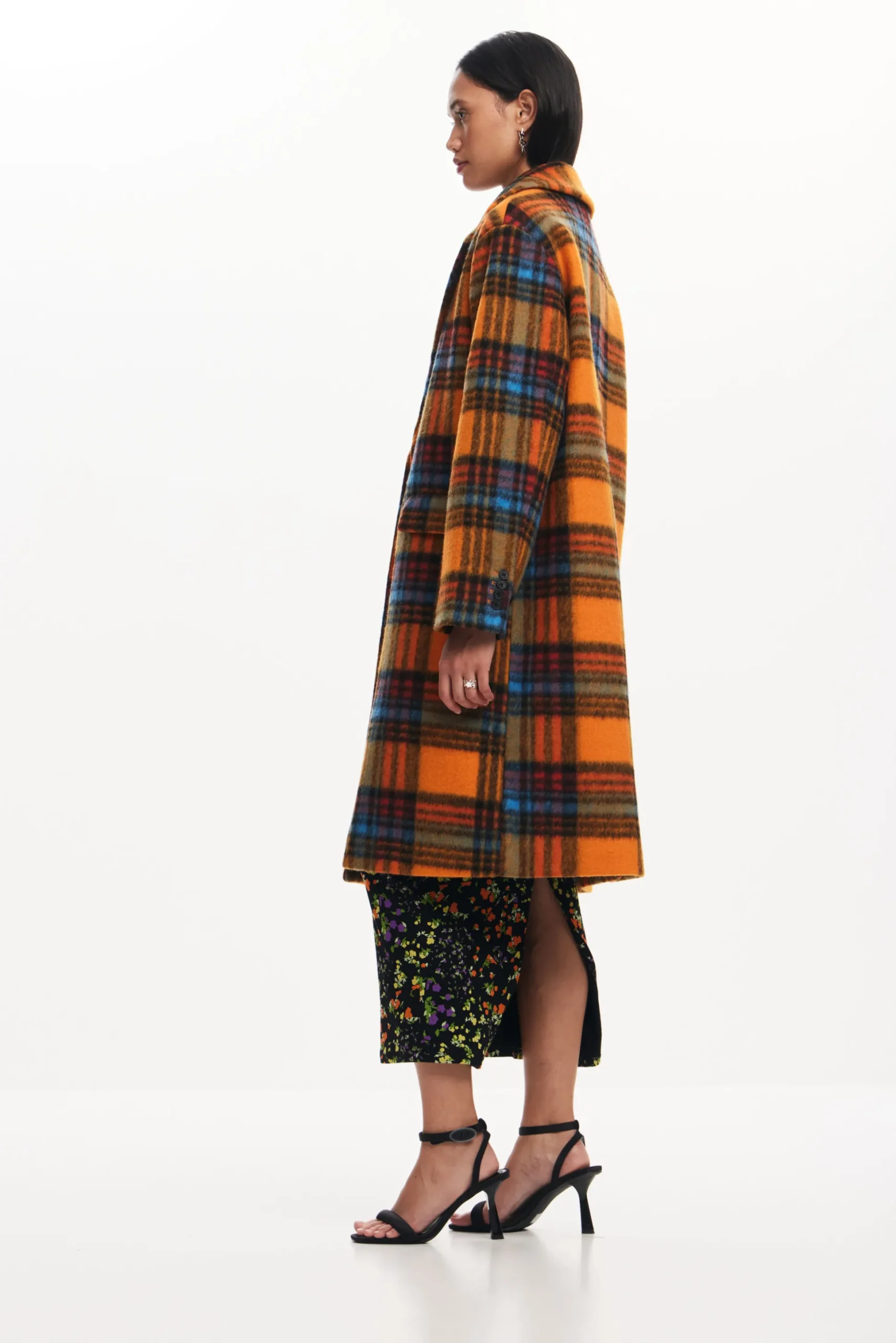 Long checkered coat
