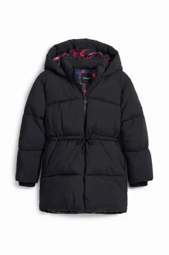 Long coat, large hood, pockets