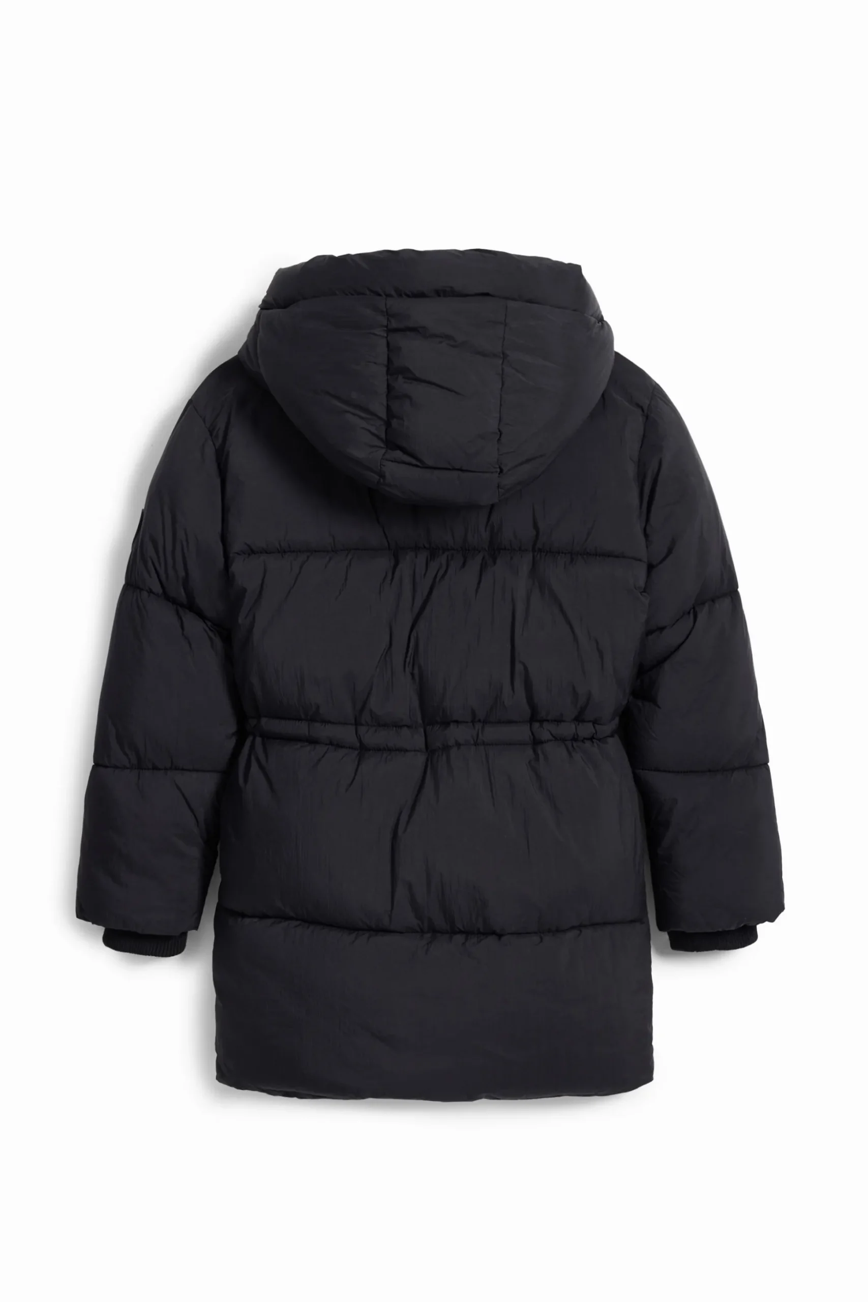 Long coat, large hood, pockets