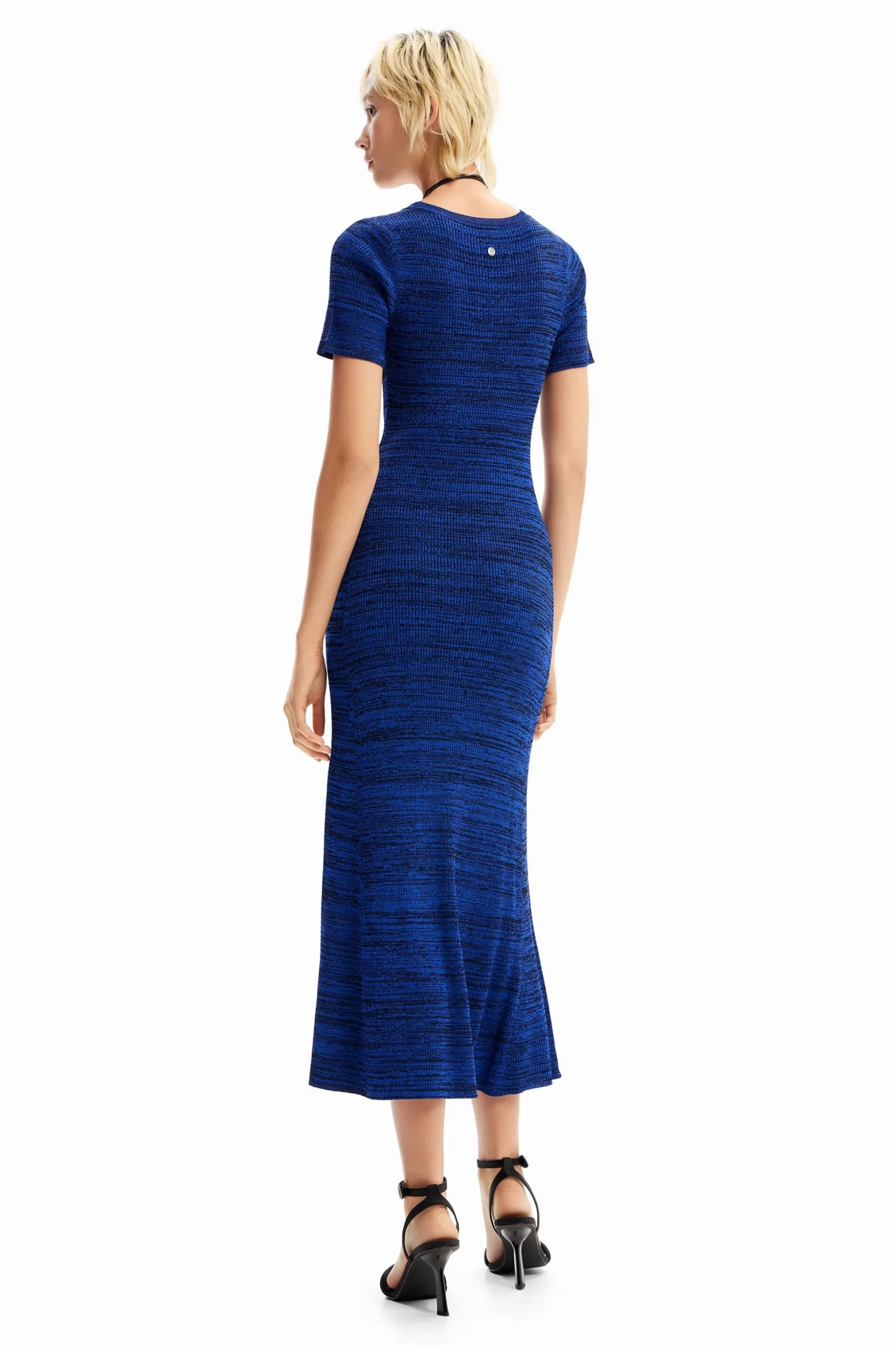 Long mottled ribbed dress