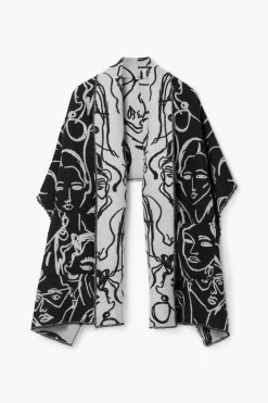 Long scarf with faces