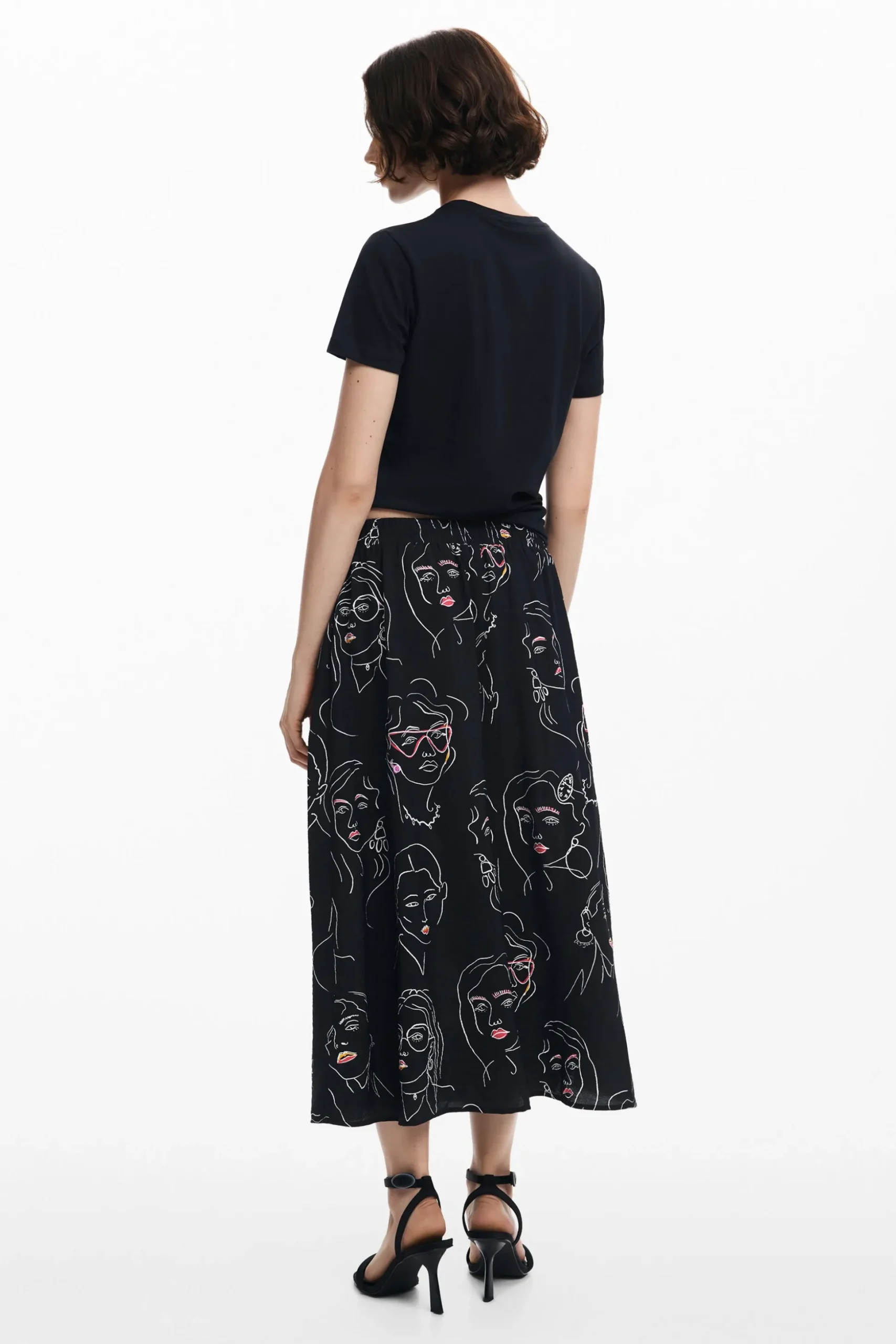 Long skirt with faces