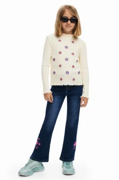 Long-sleeve floral T-shirt