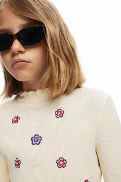 Long-sleeve floral T-shirt