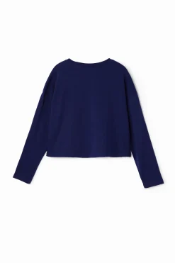 Long-sleeve polka dot T-shirt