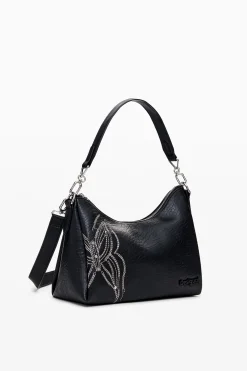 M bag with butterfly engraving