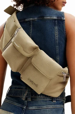 M canvas pockets bum bag
