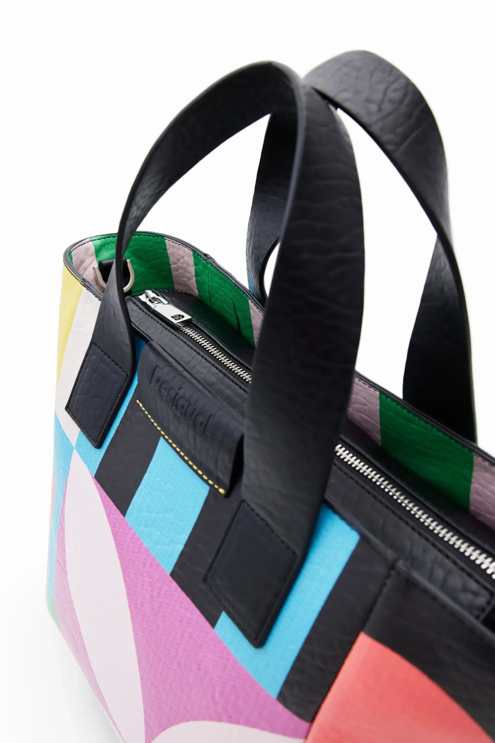 M geometric tote bag