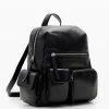 M leather pockets backpack
