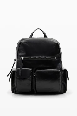 M leather pockets backpack