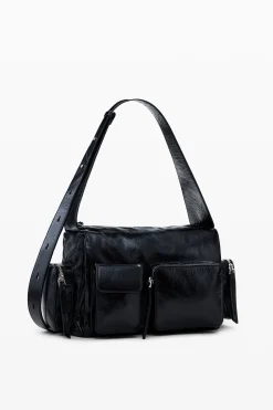 M leather pockets bag
