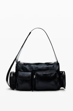 M leather pockets bag