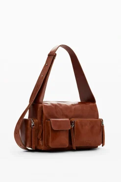 M leather pockets bag