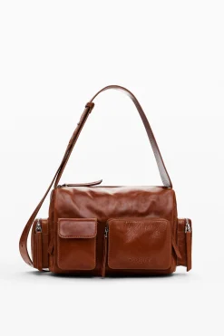 M leather pockets bag
