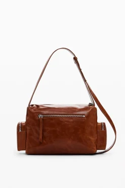 M leather pockets bag