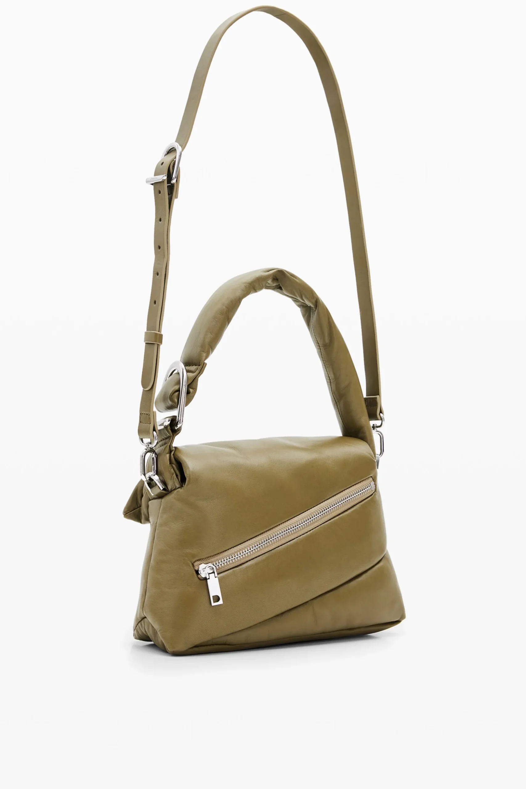 M padded leather bag