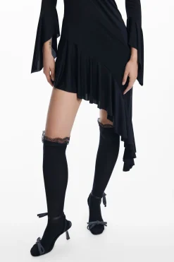 María Escoté asymmetric black dress
