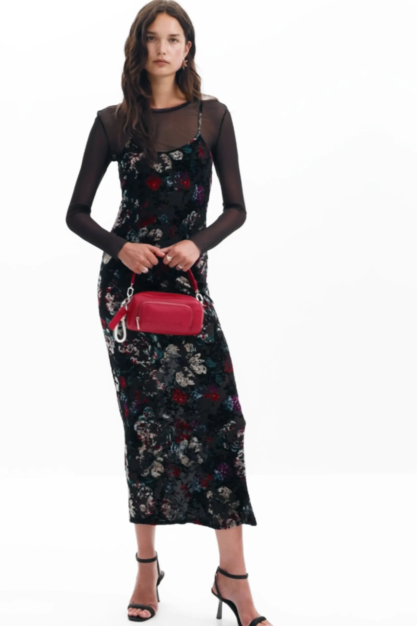 Mesh combo dress