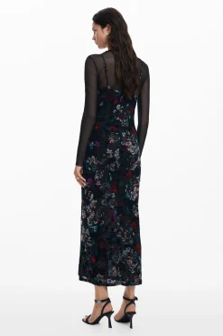 Mesh combo dress
