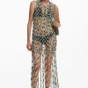 Mesh dress with net effect