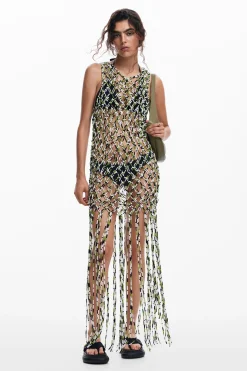 Mesh dress with net effect