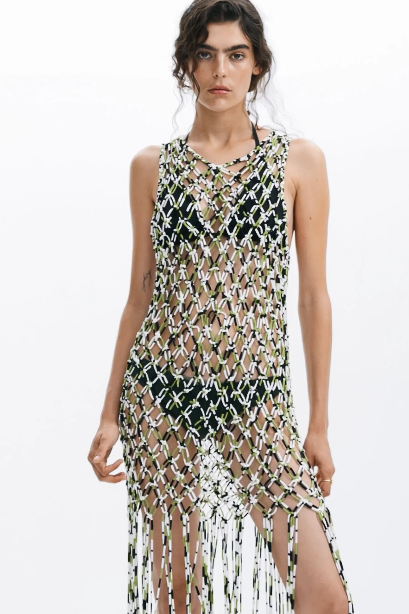 Mesh dress with net effect
