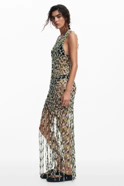 Mesh dress with net effect