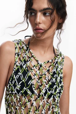 Mesh dress with net effect