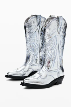 Metallic cowboy boot