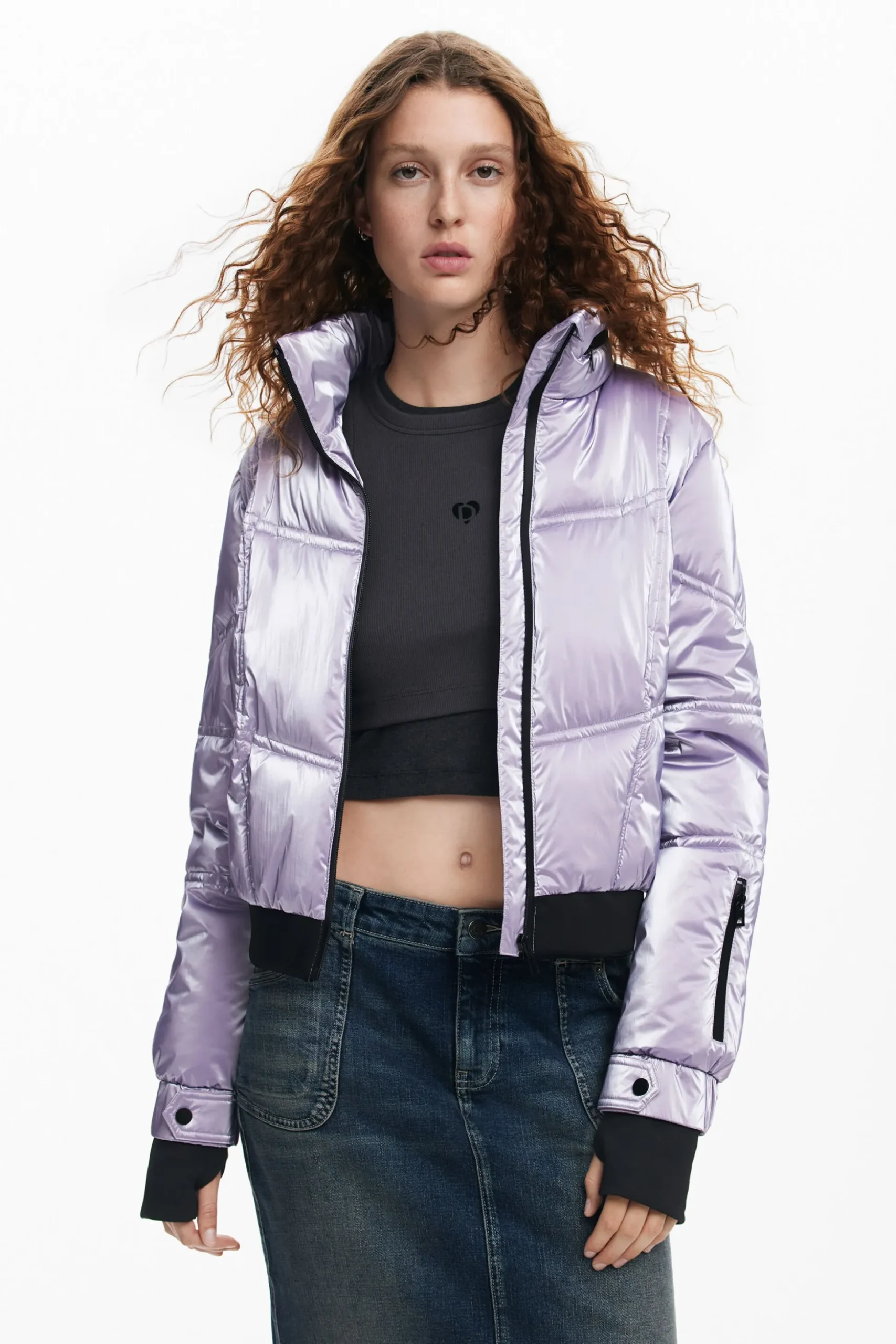 Metallic padded coat