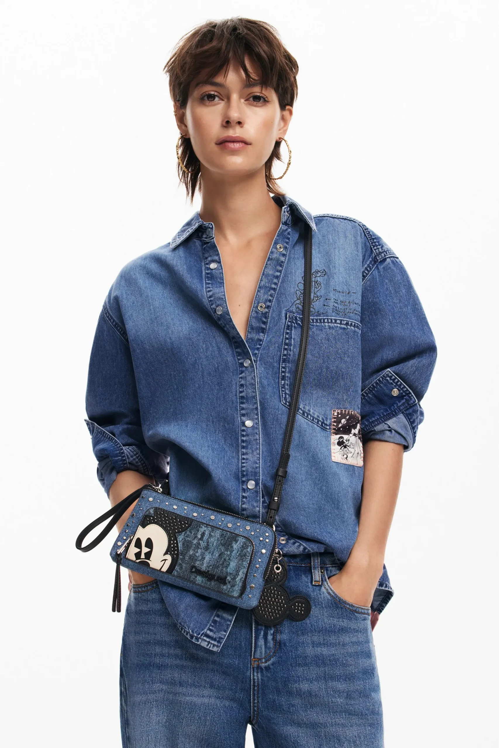 Mickey Mouse L denim wallet