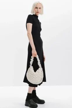 Midi dress with high neck