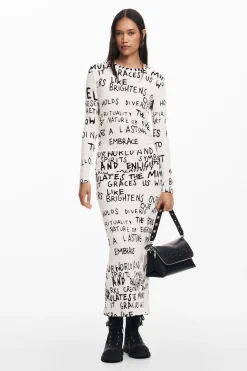 Midi dress with phrase