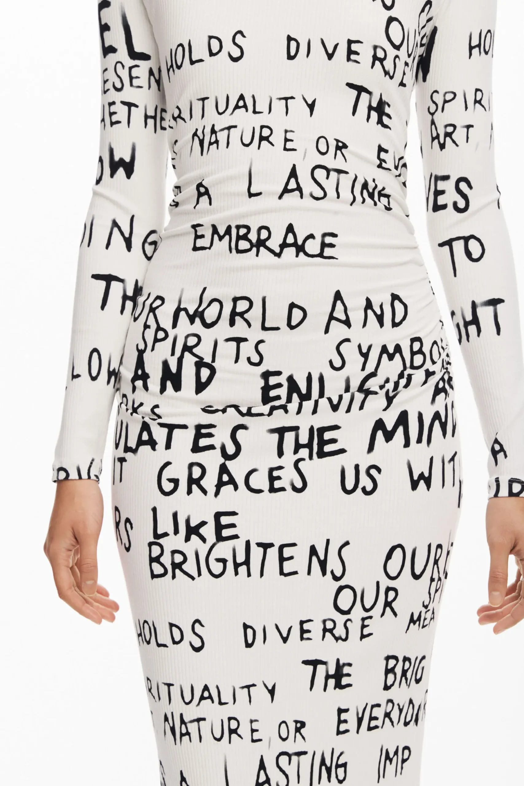 Midi dress with phrase