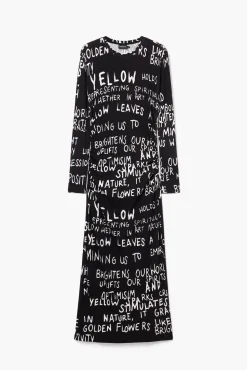 Midi dress with phrases